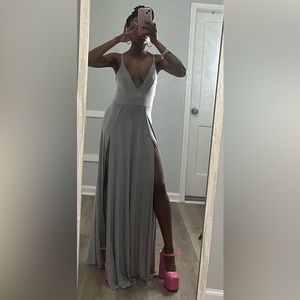 Grey formal maxi dress